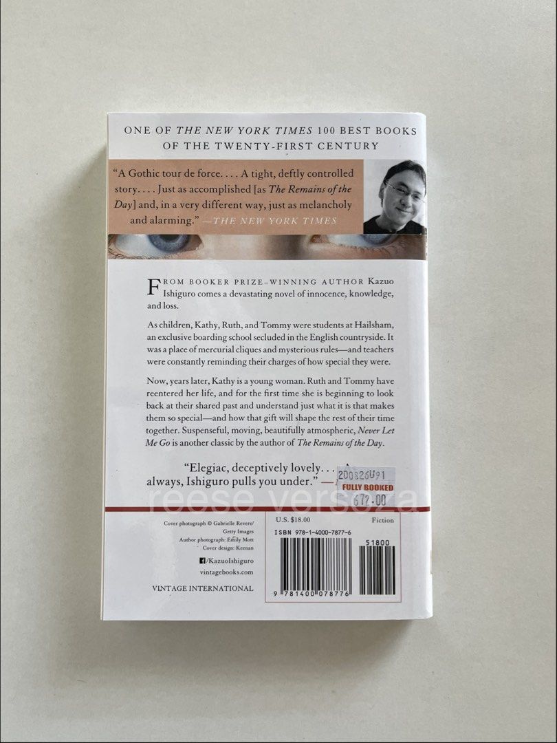 Never Let Me Go by Kazuo Ishiguro (Category: Storybooks) located in Baybay. Submitted by reese_versoza (Listing ID 1461116788, Image 2). Description: Brand new no issue just unsealed.