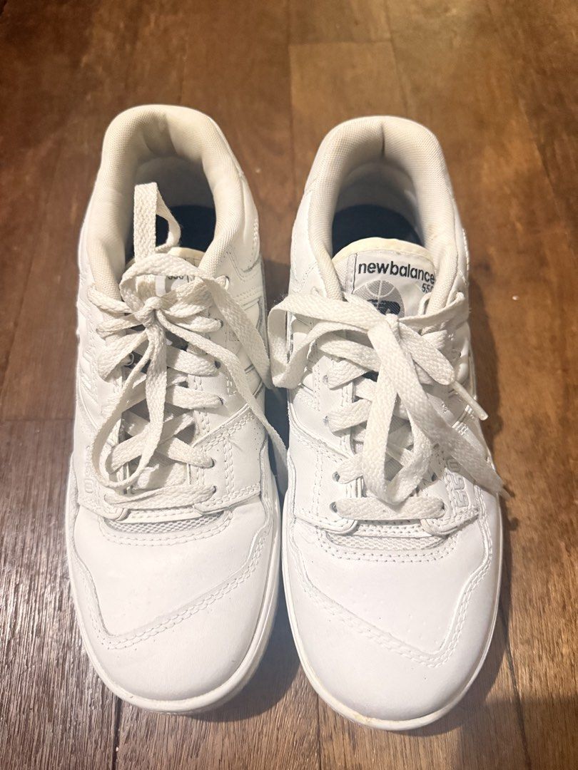 New Balance 550 White Sneakers (Category: Sneakers) located in Quezon City. Submitted by earlyyy0729 (Listing ID 1461233743, Image 3). Description: - Classic white New Balance 550s - Low-top design - Leather upper with perforations - Lace-up closure - Super versatile, goes with everything - Great for daily wear - US 5 / 23 CM RFS: Hindi na po masyado nasusuot. 3x lang nagamit. no box na. Bought it from Korea. Lady Owned 🙂.