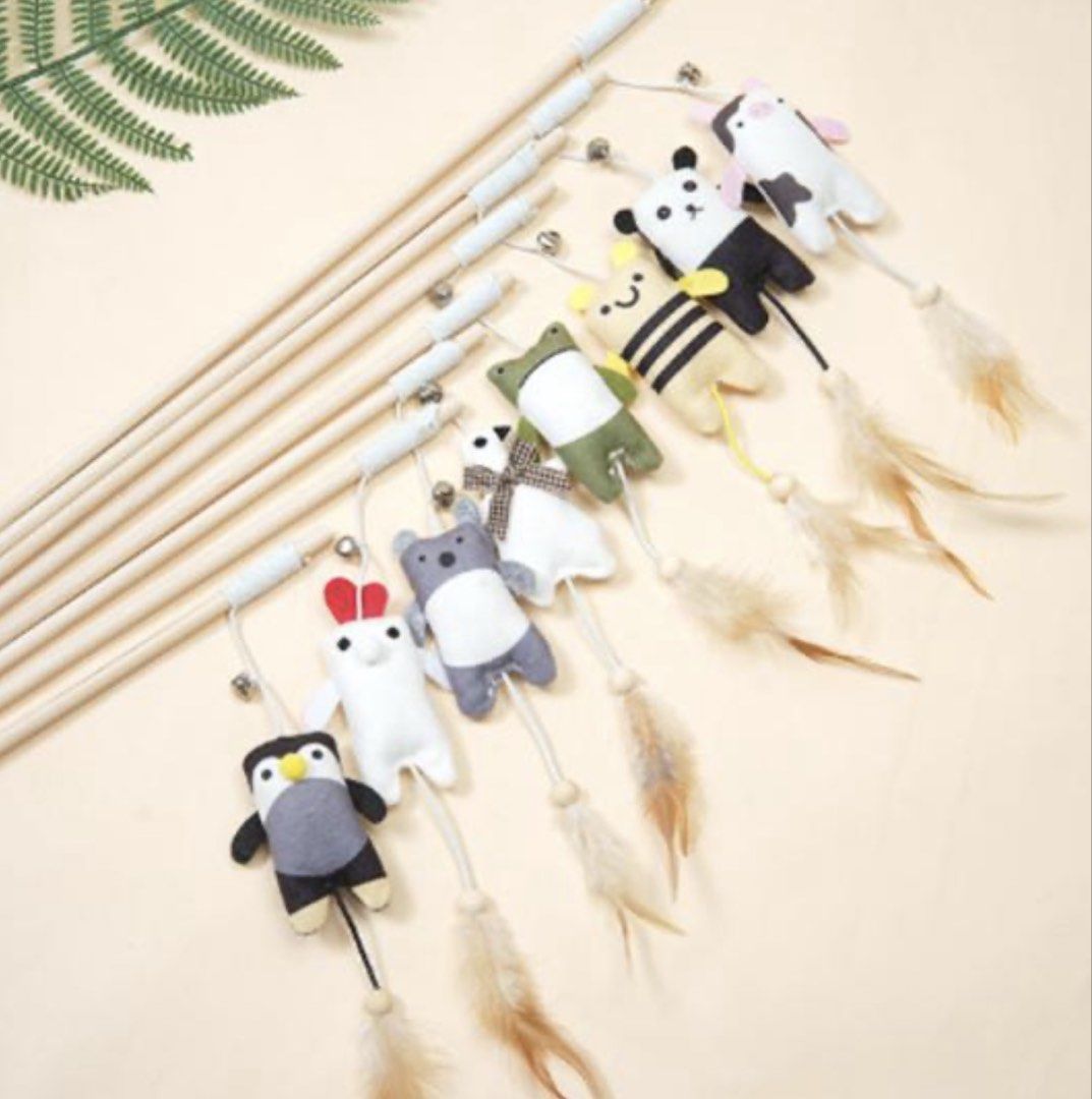 New! Cat Teasing Stick (Category: Homes & Other Pet Accessories) located in Quezon City. Submitted by pets.r.us.manila (Listing ID 1461291075, Image 2). Description: ✅Pig (3) ✅Dog (1) ✅Panda (2) ✅Penguin (2) ✅Frog (1) ✅Bee (1) ✅Chicken (1).