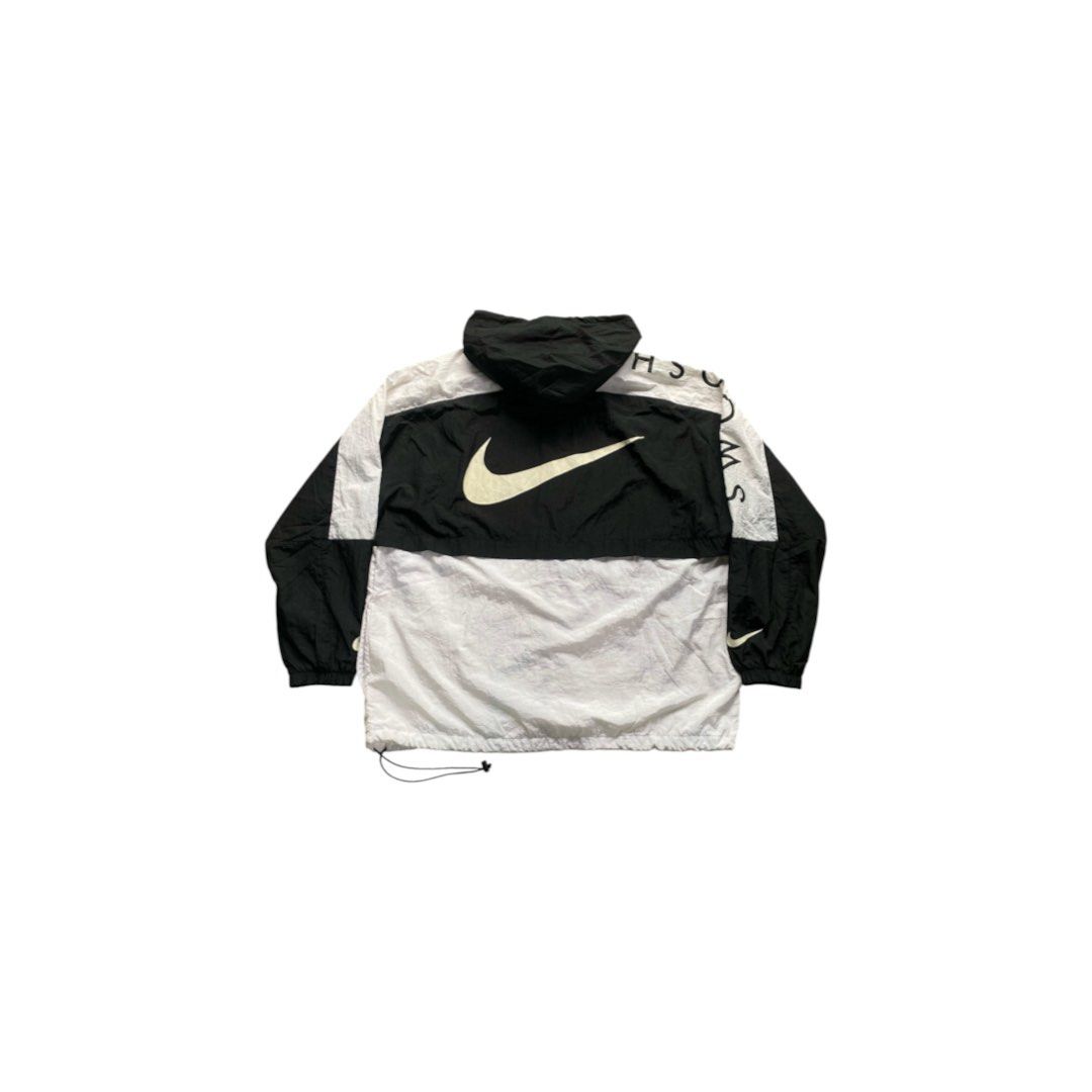 Nike Swoosh Windbreaker Jacket (Category: Coats, Jackets and Outerwear) located in Rizal. Submitted by various.stuff (Listing ID 1461253991, Image 2). Description: Item: Nike Swoosh Windbreaker Jacket Dimes: 26 x 29.5 Condition: Very Good Color rate: 9/10 Issue: blue stain, see pics.