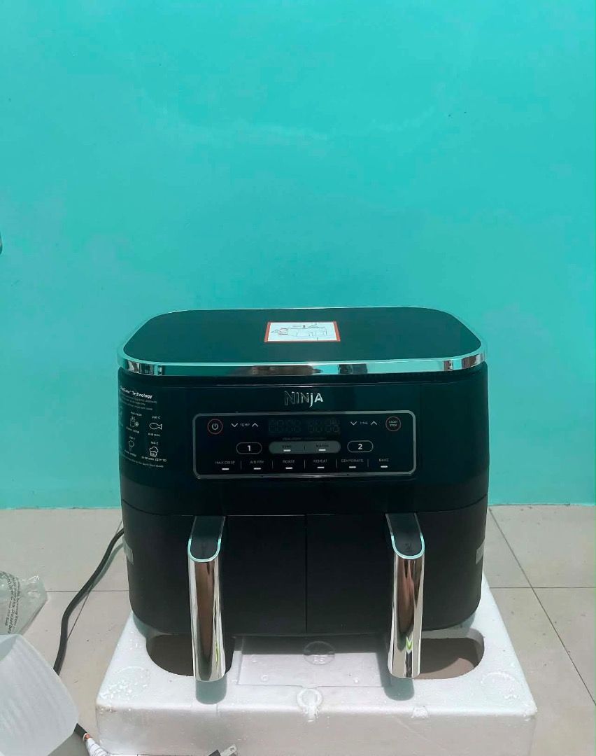 Ninja Dual Zone Air Fryer (Category: Fryers) located in Malolos. Submitted by pro.bulsuone (Listing ID 1461252411, Image 1). Description: The Ninja® Foodi® Dual Zone Air Fryer is the first air fryer with 2 independent 3.8L baskets that let you cook 2 foods, 2 ways, at the same time, not back-to-back like a traditional single-basket air fryer. 6 customizable programs: Max Crisp, Air Fry, Roast, Bake, Reheat, and Dehydrate..