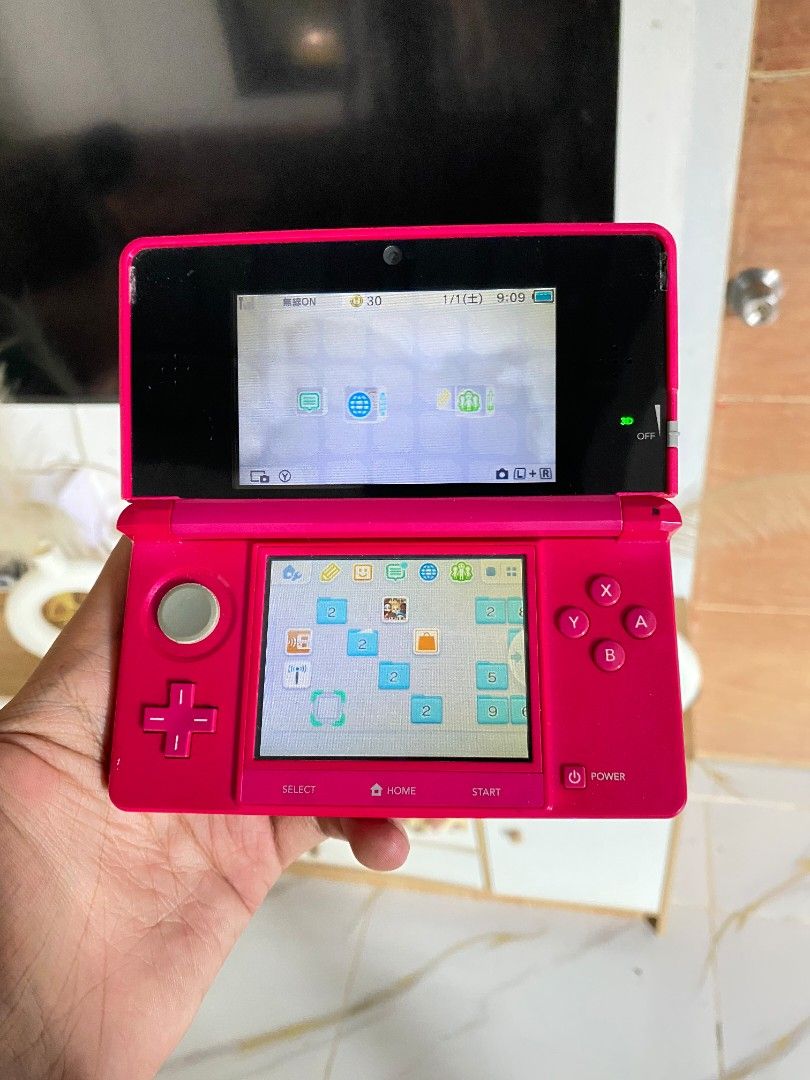 Nintendo 3DS Regular (Category: Nintendo) located in Cabanatuan. Submitted by michael26218691 (Listing ID 1461195531, Image 3). Description: 4,200 PHP slightly nego Nintendo 3DS regular PINK ( rare ) Still in Original Firm ( pwede ko ijailbreak depende sa buyer ) inclusions: - 3ds - charger tested working in good condition - touch pad - analog stick - All button including L/R - Wifi - 3D slider - Camera ready to use issue: water mark sa upper ( n