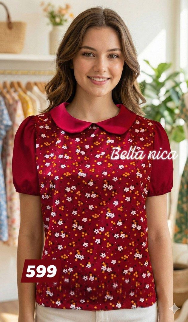 Nova red blouse (Category: Blouses) located in Taguig. Submitted by happy.viascloset (Listing ID 1460703065, Image 2). Description: .