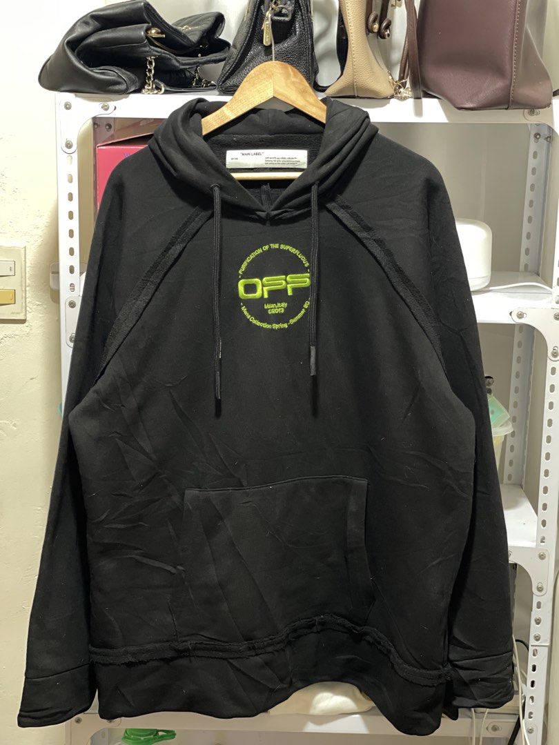 Off-White SS20 Incompiuto Hand Logo Hoodie (Category: Luxury Apparel) located in Marikina City. Submitted by joshuaades21107 (Listing ID 1461295620, Image 1). Description: Off-White SS20 Incompiuto Hand Logo Hoodie No flaws Dimension: 26 width 31 length .