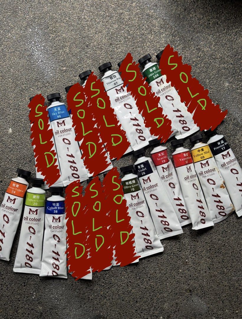 Oil Paint 180 ml (Category: Art & Prints) located in Quezon City. Submitted by Skyler_Mini_Shop (Listing ID 1454221807, Image 2). Description: 180 oil paint for sale. Some are brand new, NEVER used! Some are just opened but NEVER used!!! Bought it abroad in an offline shop. Around 225 php original price. NOW 95 Php each. .