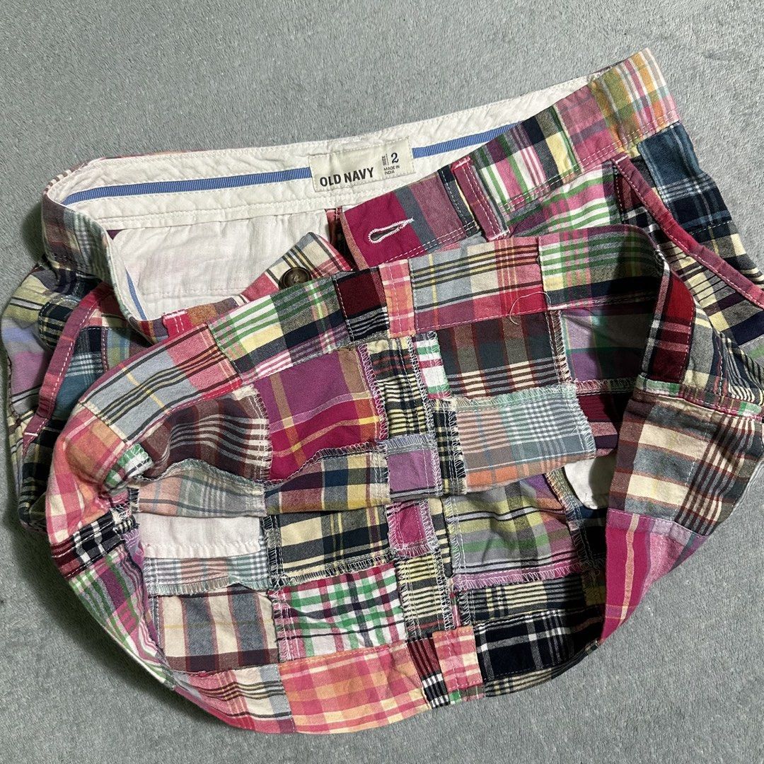 Old Navy Patchwork Plaid Mini Skirt Size 2 (Category: Skirts) located in Bayombong. Submitted by rochelle_archive_garments (Listing ID 1461322112, Image 3). Description: - Cute Old Navy mini skirt - Colorful patchwork plaid design - Front and back pockets - Button and zipper closure - Size 2 - Great for casual wear.