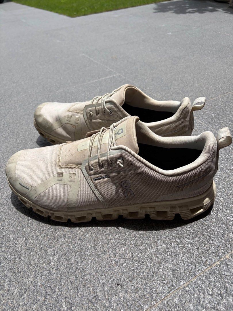 On Cloud Waterproof Running Shoes US M12 (Category: Sneakers) located in Manila. Submitted by kkkkndll (Listing ID 1461116137, Image 3). Description: - Brand: On Cloud - Type: Waterproof Running Shoes - Size: US M12 / EU 47 / UK 11.5 - Color: Light Beige - Ideal for: Running and everyday wear - Condition: Shows some signs of use on uppers and soles, but plenty of life remaining. - Natambak lang din sa bodega, but i will make palinis this muna bef