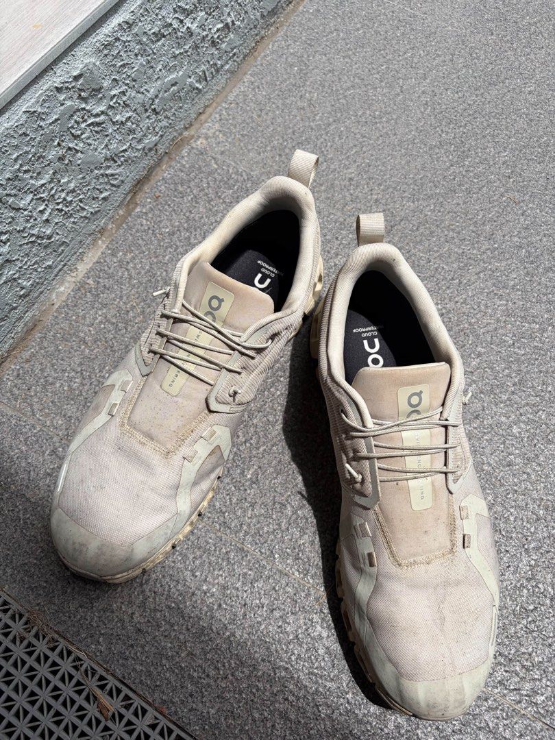 On Cloud Waterproof Running Shoes US M12 (Category: Sneakers) located in Manila. Submitted by kkkkndll (Listing ID 1461116137, Image 1). Description: - Brand: On Cloud - Type: Waterproof Running Shoes - Size: US M12 / EU 47 / UK 11.5 - Color: Light Beige - Ideal for: Running and everyday wear - Condition: Shows some signs of use on uppers and soles, but plenty of life remaining. - Natambak lang din sa bodega, but i will make palinis this muna bef