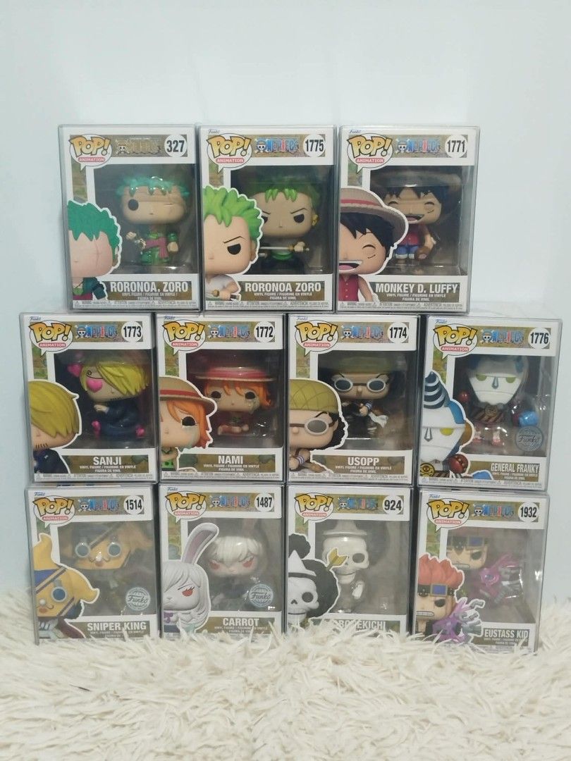 One Piece Funko Pops (P550 EACH) (Category: Designer & Blind Box Toys) located in La Trinidad. Submitted by ja.mixnmatchol (Listing ID 1461243824, Image 1). Description: One Piece Funko Pops (P550 EACH) ⭐P550 EACH Boss Protector Included 👉Loc: La Trinidad, Benguet 👉MOP: gcash, bpi 👉MOD: lbc, j&t.