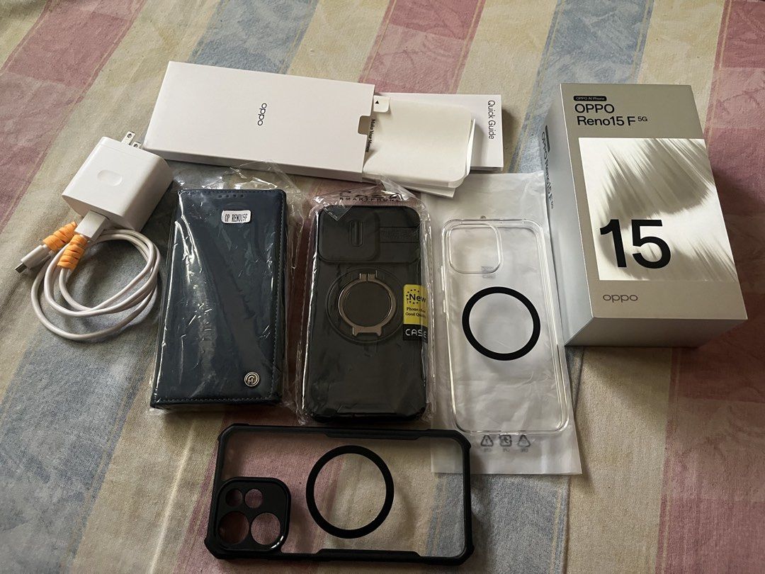 OPPO RENO 15F 5G (Category: OPPO) located in San Mateo. Submitted by grandflower-a8f244 (Listing ID 1461178415, Image 2). Description: Inclusions: NAKATEMPERED NA YONG SCREEN MAY CAMERA LENSES TEMPERED NA 4 cases original xundd case POWER BANK 1000mah CHARGER PIN INJECTOR BOX WALANG ISSUE MAKINIS WALANG GASGAS OR DENTS Hindi masyado nagagamit extra fone sya Never nabagsak 2 months Old 8gb+8gb RAM 128gb storage pde lagyan ng sd card Dual SIM kung 