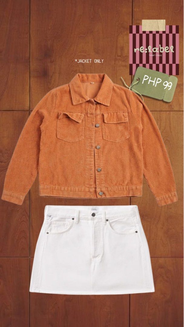 Orange Corduroy Jacket (Category: Coats, Jackets and Outerwear) located in Bacoor. Submitted by relabel (Listing ID 1461236986, Image 1). Description: .