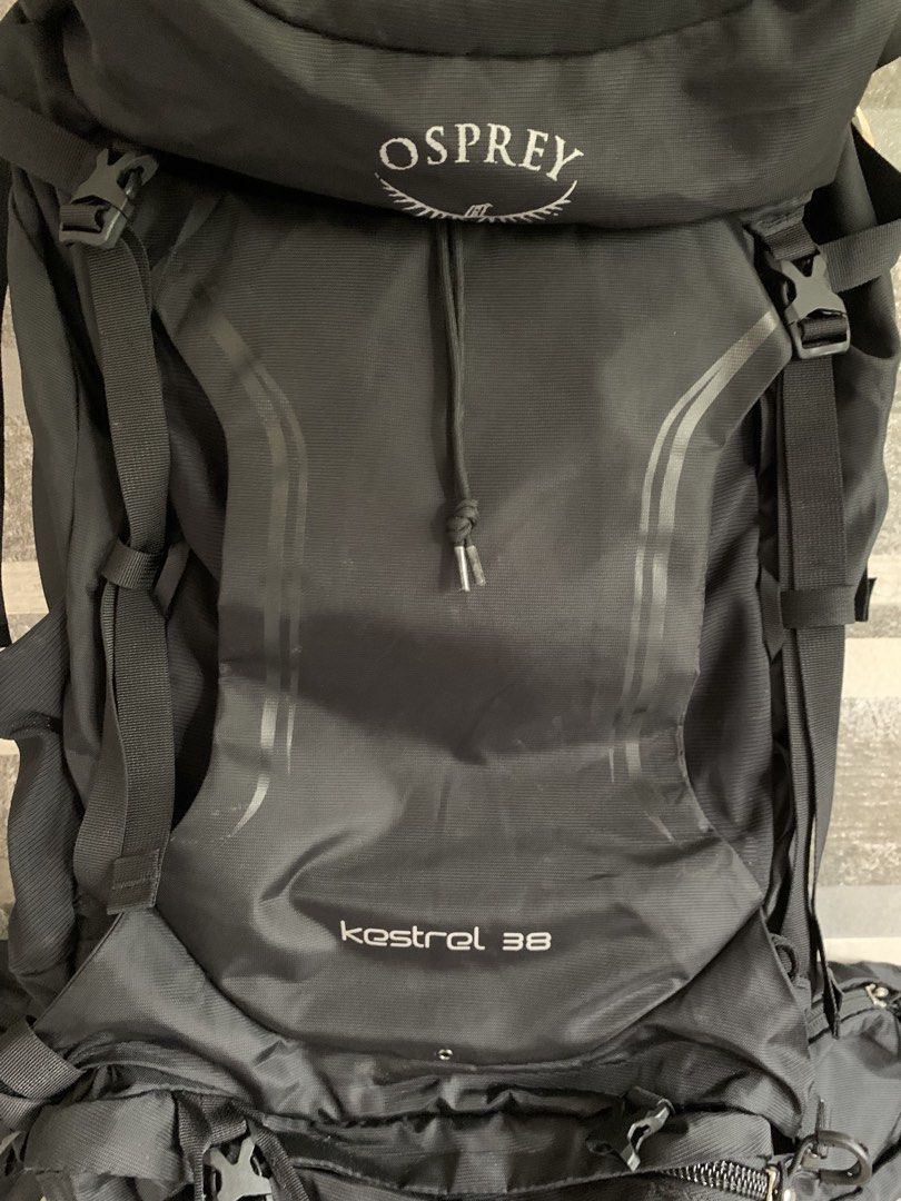 Osprey Kestrel 38l (Category: Backpacks) located in Cagayan de Oro. Submitted by densho69 (Listing ID 1461320217, Image 2). Description: Like new No rain cover Volume Capacity: 38 Liters (M/L, L/XL) or 36 Liters (S/M). Dimensions: Approximately 79H x 34W x 28D cm. Weight: Around 1.42 kg to 1.9 kg depending on the specific sizing generation. Recommended Load Range: 20 to 40 lbs (9 to 18 kg)..