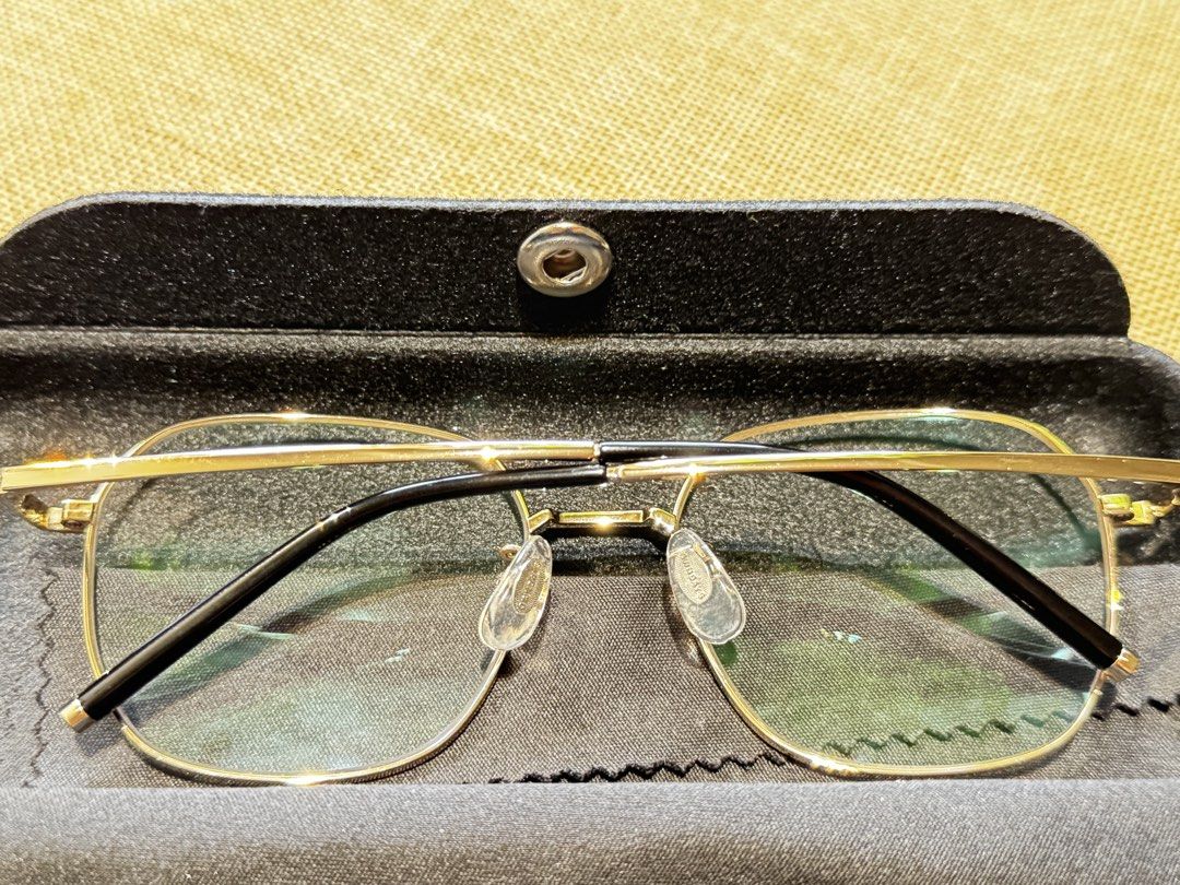 OWNDAYS Eyeglasses with Case and Cloth (Category: Sunglasses & Eyewear) located in Cebu City. Submitted by jov_146 (Listing ID 1461270895, Image 2). Description: - OWNDAYS gold-rimmed eyeglasses - Includes original hard case - Comes with cleaning cloth featuring Global Recycled Standard logo - Ideal for everyday wear - Sold as a complete set.