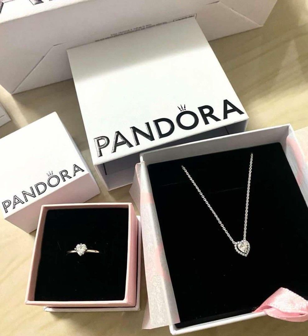 PANDORA ELEVATED HEART NECKLACE & RING SET ( ALL SIZES) (Category: Necklaces) located in Pasig City. Submitted by titalana2011991 (Listing ID 1461141653, Image 1). Description: ORIGINAL BRANDNEW ACTUAL PHOTO FIXED PRICE NO MEET UP PAY AS U ORDER FREE CLEANING AT ANY PANDORA STORE.