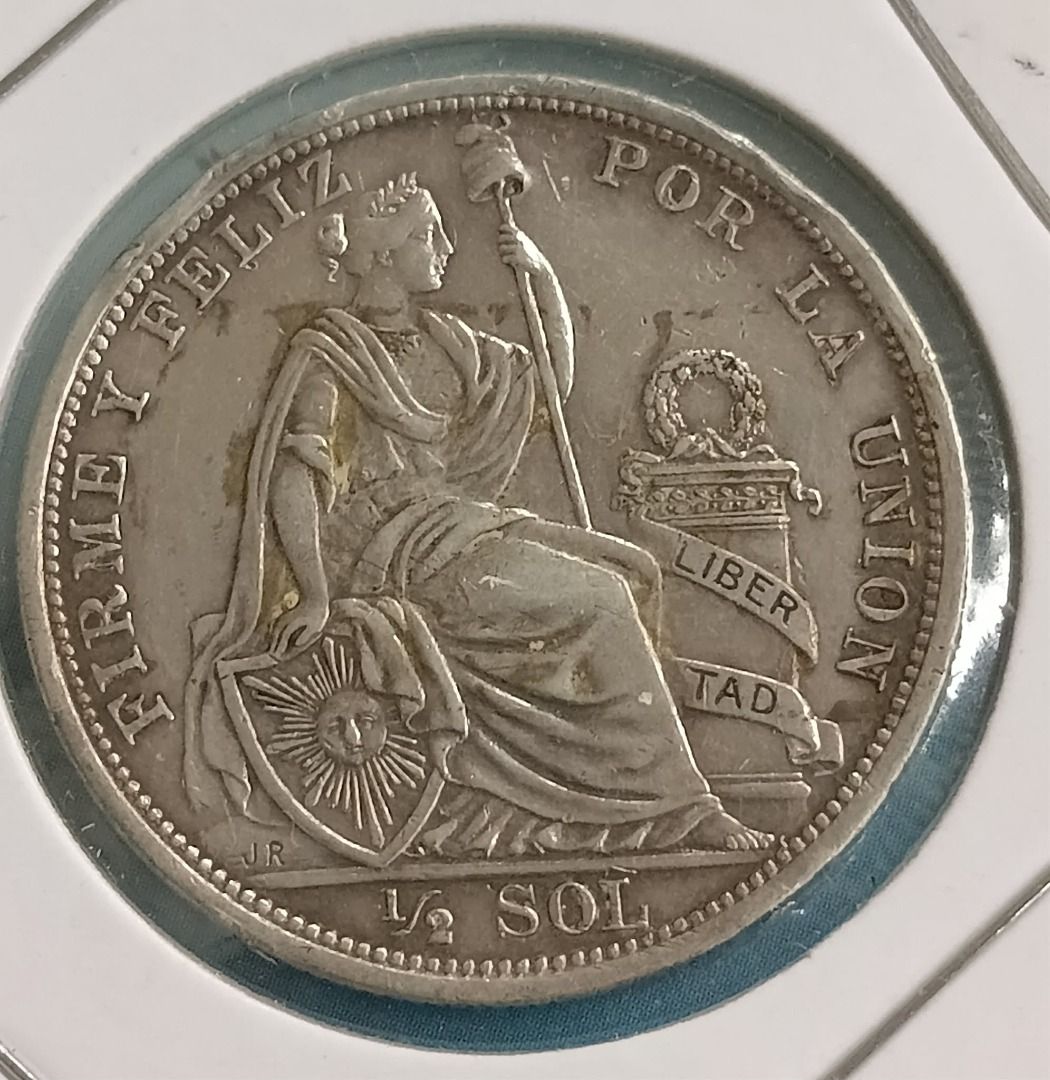 Peru Half Sol 1917 Silver Coin (Category: Currency) located in Quezon City. Submitted by allaboutcollectibles (Listing ID 1461121101, Image 3). Description: What you see is what you get. Issuer: Peru Years: 1917 Value: 1/2 Sol Composition: Silver (.900) Weight: 12.5 g Diameter: 30 mm Thickness: 2 mm This coin is guaranted genuine, thank you for visiting my store. .