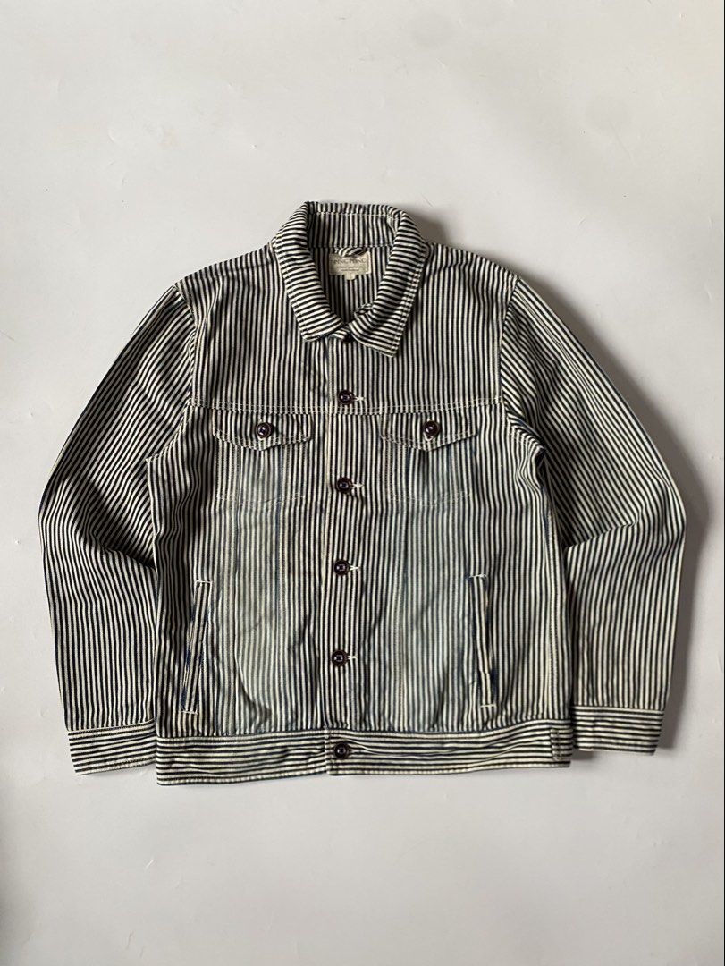 Pinc Ponc Rail Road Selvedge Work Jacket (Category: Coats, Jackets and Outerwear) located in Baguio. Submitted by archival.store (Listing ID 1461260640, Image 2). Description: Size tagged:L Issue:none Width:21.5 Length:27 Shoulder:18 Sleeve:26 Mine:990.