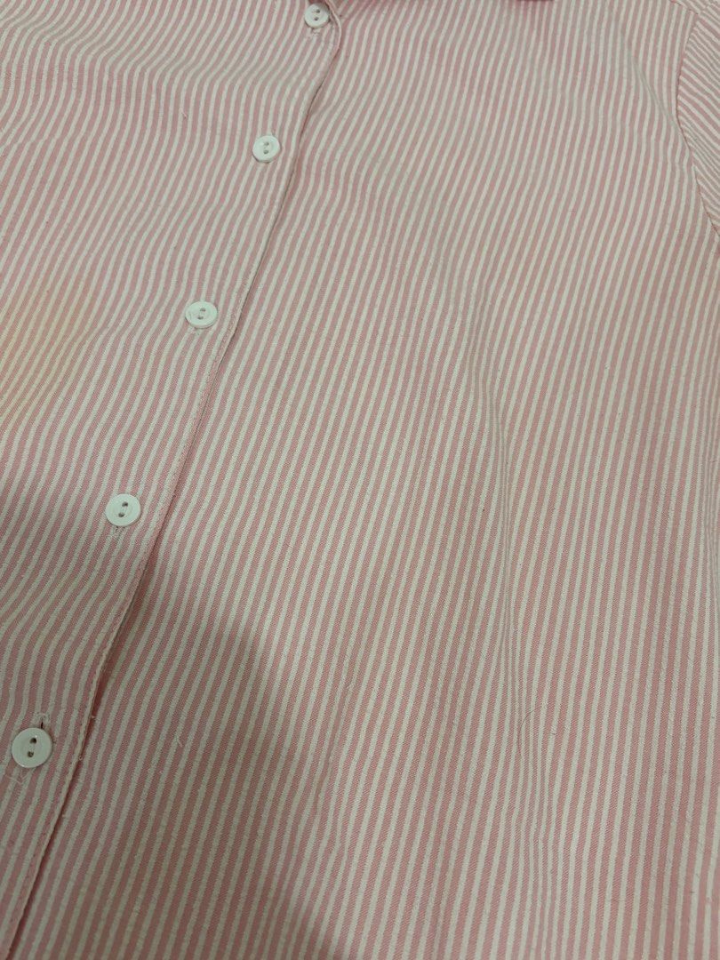 Pink and White Striped Button-Up Shirt (Category: Shirts) located in Manila. Submitted by t_a_s_h (Listing ID 1461222029, Image 2). Description: .
