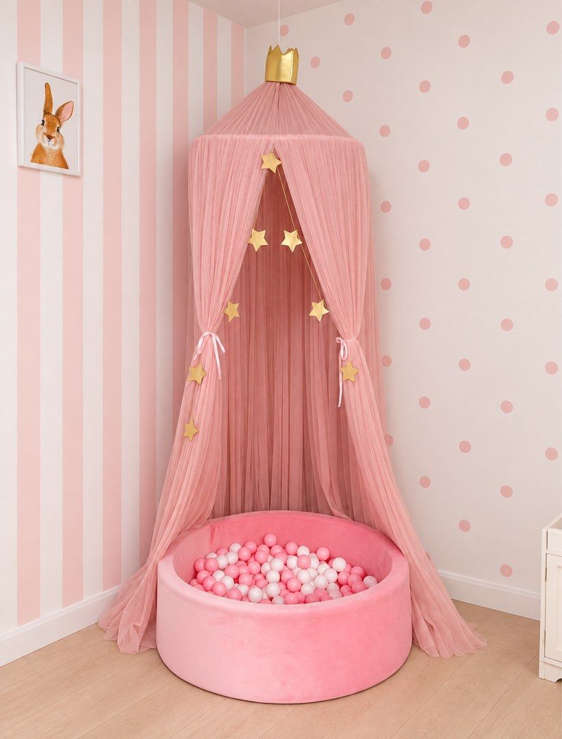 Pink Princess Ball Pit (Category: Infant Playtime) located in Taytay. Submitted by divinagracia. (Listing ID 1461284675, Image 1). Description: High-Quality Soft Ball Pit + FREE Balls Condition: Pre-loved – no damage, ready to use Originally bought for: ₱4,000 Soft and comfortable ball pit, perfect for babies and toddlers’ play area at home. • High-quality soft material • No damage or major issues • Ready to use • Removable and washable cover • I