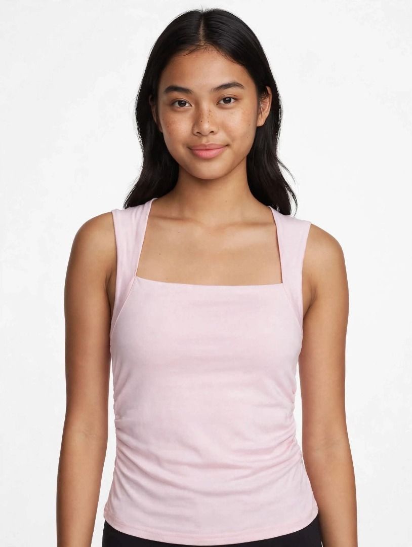 Pink Square Neck Tank Top#89 (Category: Sleeveless) located in Caloocan City. Submitted by outfitloop (Listing ID 1461195561, Image 1). Description: - Sleeveless design - Comfortable and casual - Great for layering or wearing on its own IMPORTANT: • 1st photo is an AI styling/model preview for reference on how the item may look when worn. • Please refer to the actual photos for the item’s true appearance and condition. • Color may slightly vary d