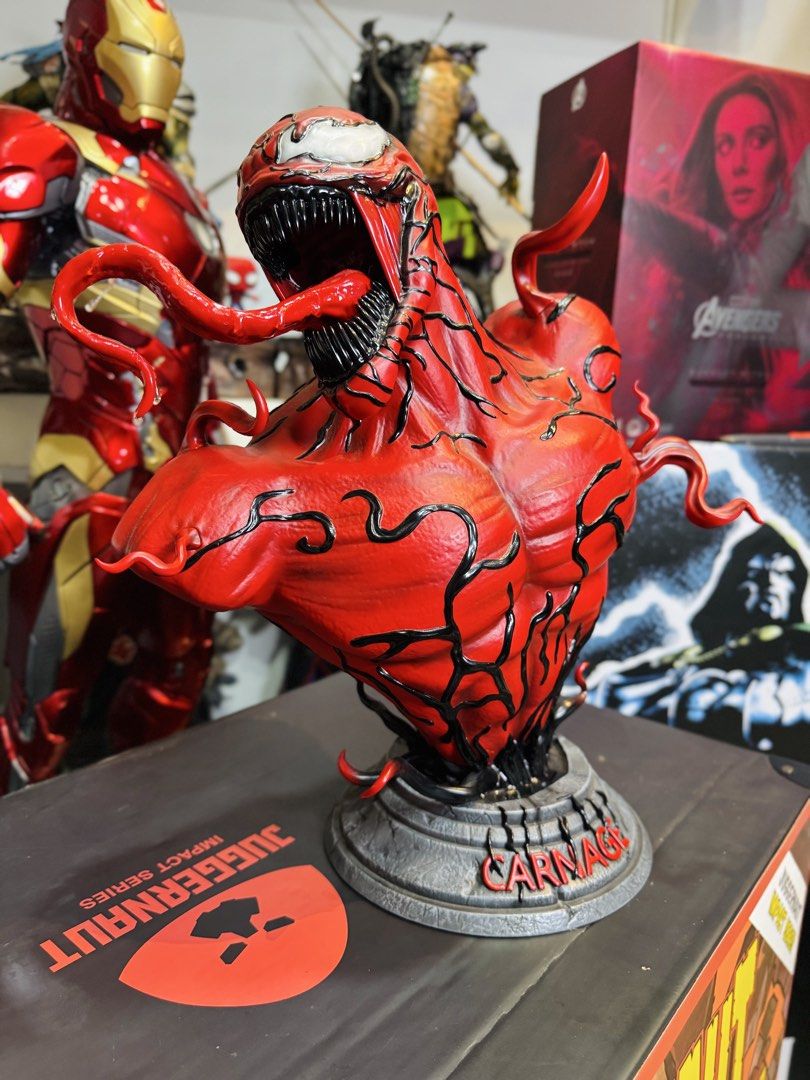 Pj Studio Carnage head Bust 1:2 (Category: Figurines & Statues) located in Paranaque City. Submitted by icko007 (Listing ID 1461164807, Image 2). Description: Pj Studio Carnage Bust 1:2 Price 5500 Only Will provide costom box No Rush Shipping/ Dibs Now Pay now Location Paranaque Payment Gcash/Bpi Shipping Lalamove/Lbc Buyers Risk / Fee ‼️Seller is not responsible for: lost, stolen, or damaged packages..