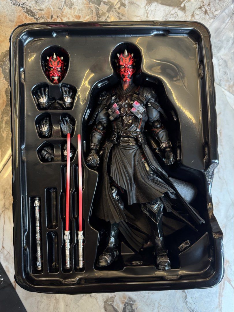 Play Arts Kai Darth Maul Starwars (Category: Figurines & Statues) located in Paranaque City. Submitted by icko007 (Listing ID 1461163815, Image 2). Description: Play Arts Kai Darth Maul Bib Complete Light saber d ko matangal sa Dikit ng handle fix na over all no issue on figs Price ₱2.5k Play Arts Kai DarthVader Bib Complete ₱2.9k No rush Shipping / Dibs now Paynow pay now location Paranaque Payment Gcash/Bpi Shipping Lalamove/Lbc (Lbc Via Sched)