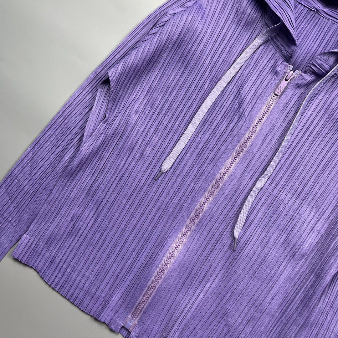 Pleats please - Violet zip up Hoodie (Category: Coats, Jackets and Outerwear) located in Subic. Submitted by splx.stff (Listing ID 1461200441, Image 3). Description: No Flaw Missing tags Excellent Condition All details are posted - Width: 19 Length: 20 - Feel free to offer Ask before you buy No return No Refund.