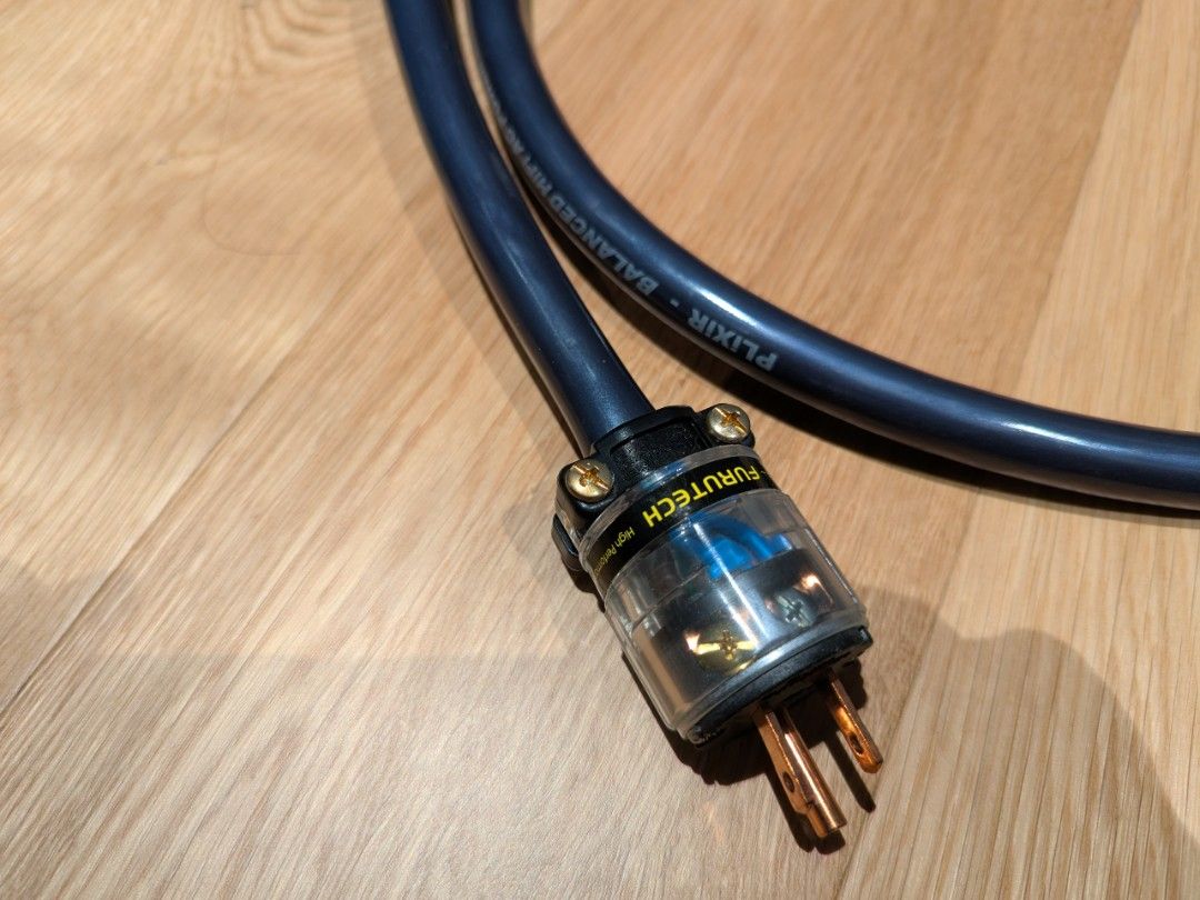 Plixir Statement Balanced Power Cable (20A) (Category: Other Audio Equipment) located in Singapore. Submitted by watchdogsg (Listing ID 1461234062, Image 1). Description: 1.5M Plixir Statement Balanced AC cable. Terminated with Furutech FI-11M (Cu) and FI-31G 20A IEC.