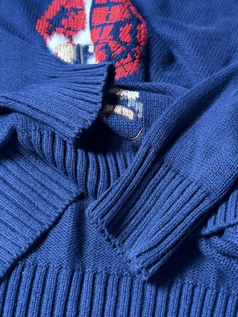 Polo Ralph Lauren Bear Knitted Jacket Navy (Category: Coats, Jackets and Outerwear) located in Baguio. Submitted by themgarbage (Listing ID 1461258451, Image 3). Description: Size tagged: Issue:Cut Size tag Width:21 Length:26 Shoulder:16 Sleeves:26.