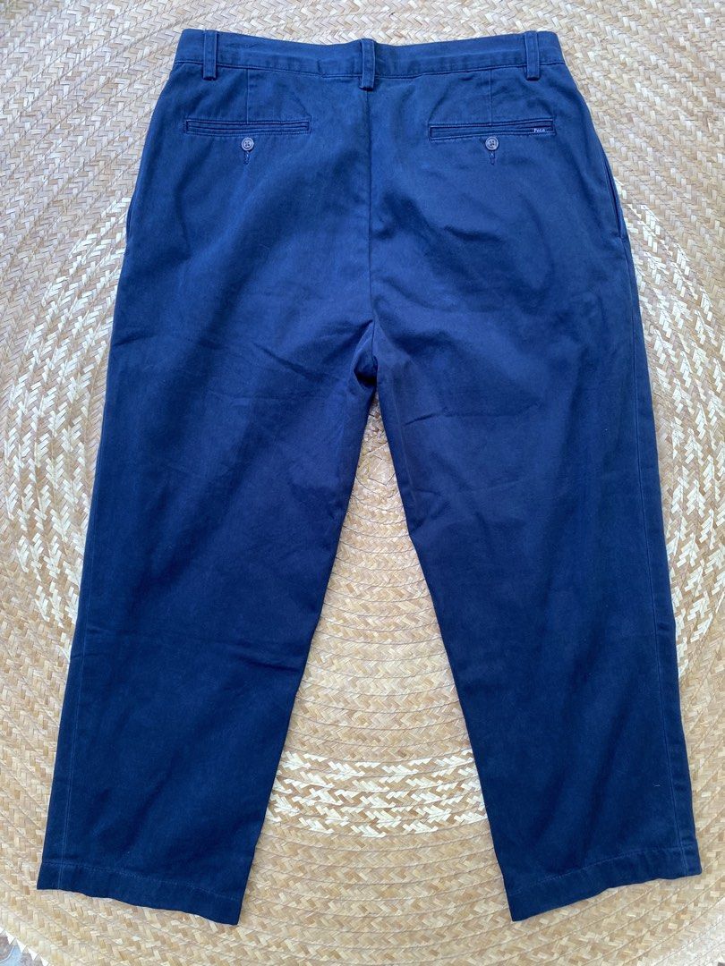 Polo RL Chinos (Category: Chinos) located in Legazpi City. Submitted by inviteonly (Listing ID 1461205233, Image 2). Description: — 100% cotton — high-spun cotton twill fabric — classic fit, relaxed thigh and leg dropping to s slight taper towards the hem — 32” waistband on tape — 24 1/4” inseam on tape — 35 3/4” outseam and waistband on tape — 7 3/4” hem on tape — plastic buttons — double forward pleats — vertical stil pockets aligned with outse