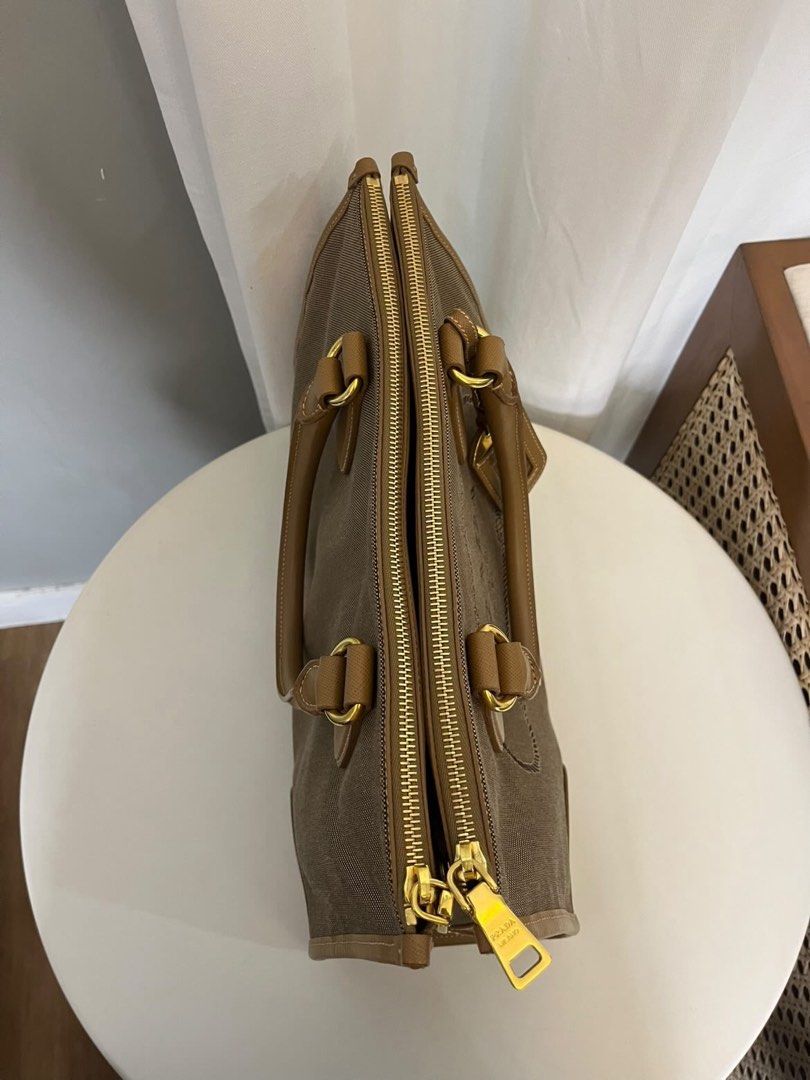 PRADA LUX JACQUARD (Category: Luxury Bags & Wallets) located in Taytay. Submitted by madamepean (Listing ID 1461196133, Image 3). Description: SELLING LOW!! Rare PRADA LUX JACQUARD Very beautiful and classy!! :) Beige/Brown color 10000000% Authentic Comes with Dustbag only.