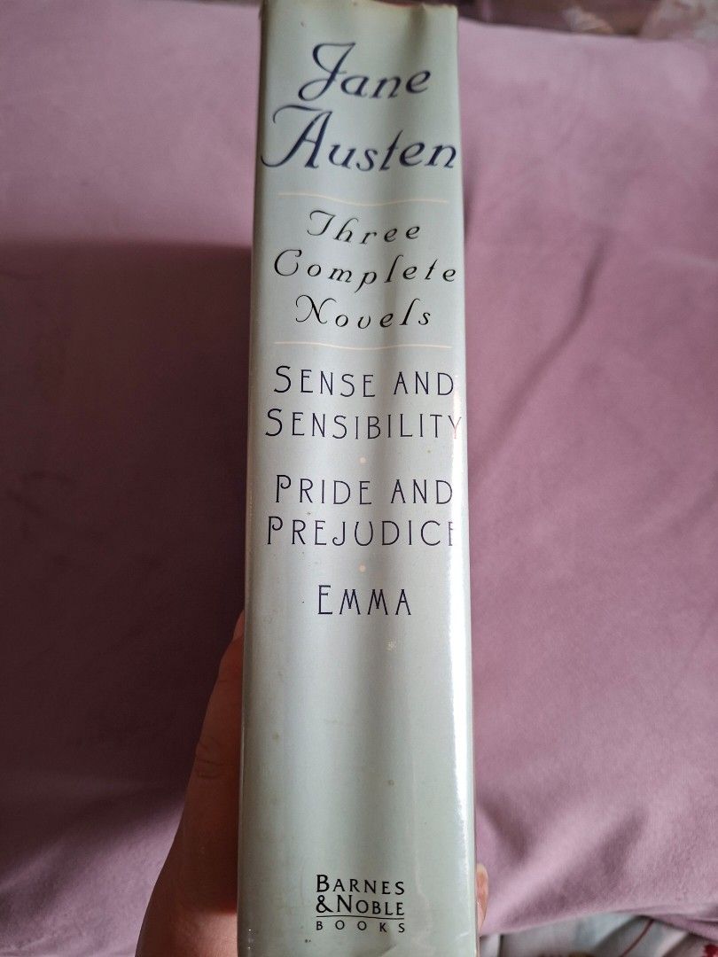 Preloved Jane Austen Omnibus Hardcover (Category: Storybooks) located in Porac. Submitted by trendandthrifthub (Listing ID 1461282327, Image 3). Description: Preloved Jane Austen Omnibus Hardcover Includes: Sense and Sensibility Pride and Prejudice Emma Publisher: Barnes & Noble Hardcover, preloved, good condition With plastic cover Dent on spine Please see pics for condition Pages are intact, no highlights, markings or annotations This is a prel