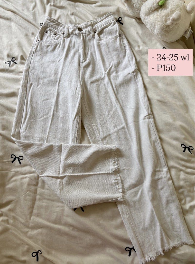 Preloved Pants (Category: Jeans) located in Manila. Submitted by helpmedeclutterpls777 (Listing ID 1461208092, Image 2). Description: Hi girlies! Help me declutter my closet – good quality, preloved pants. Some barely worn, all in good condition. ★ Buy individually at the price shown OR ★ Take all for ₱ 400 only!! Just PM me the photo/s of the item/s you want, and I’ll get back to you ASAP. Thank you besties! ‎ . ݁⋆ ۶ৎ ݁˖ . ݁ ⠀⠀ ⠀⠀ ⠀⠀ ⠀⠀ ⠀⠀ ⠀⠀ ⠀.