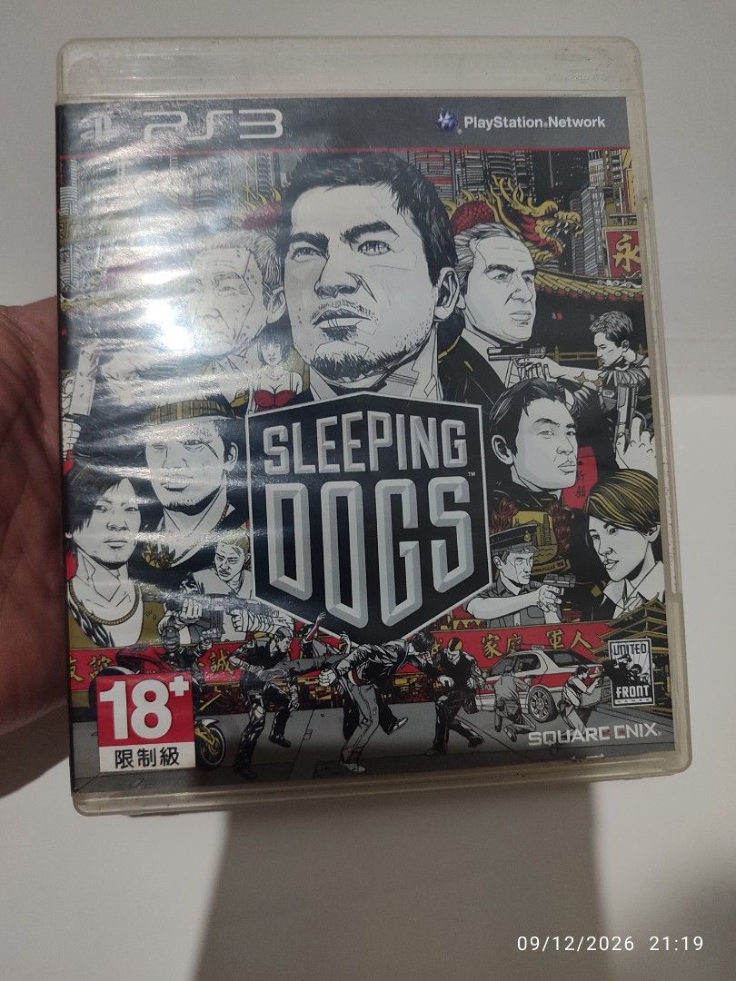 PS3 - Sleeping Dogs (PRE-OWNED) "R3" (Category: PlayStation) located in Mendez-Nunez. Submitted by sf2_gameshop (Listing ID 1461266052, Image 2). Description: PLEASE READ CONDITION: A pre-owned item. Tested working. It comes with a game manual and inserts. The DLC codes are untested if valid or not. The staple of the game manual is rusty. Old case. GENRE: Action-adventure MODE: 1 player REGION: 3 - Asia VOICE: English IN-GAME TEXT: English MANUAL