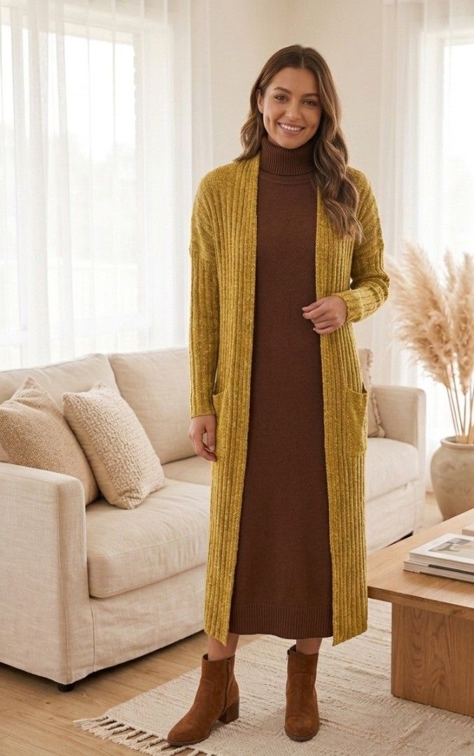 PULL&BEAR Mustard Yellow Ribbed Longline Cardigan (Category: Coats, Jackets and Outerwear) located in Quezon City. Submitted by yusett (Listing ID 1461284853, Image 1). Description: - Mustard yellow longline cardigan - Brand: PULL&BEAR - Ribbed texture all over - Features front pockets - Ideal for layering in cooler weather - Versatile styling with dresses or jeans.