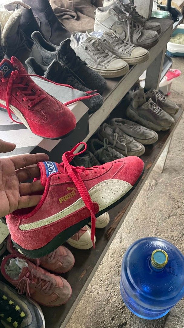 Puma Sparco Red Suede Speedcat Shoes (Category: Sneakers) located in Bayambang. Submitted by ducojanus904184 (Listing ID 1461322770, Image 2). Description: - Red Puma Sparco Speedcat shoes - Suede material with white accents - Lace-up closure - Ideal for casual wear or driving - Cool and stylish sneakers - Please check photos for detailed condition.