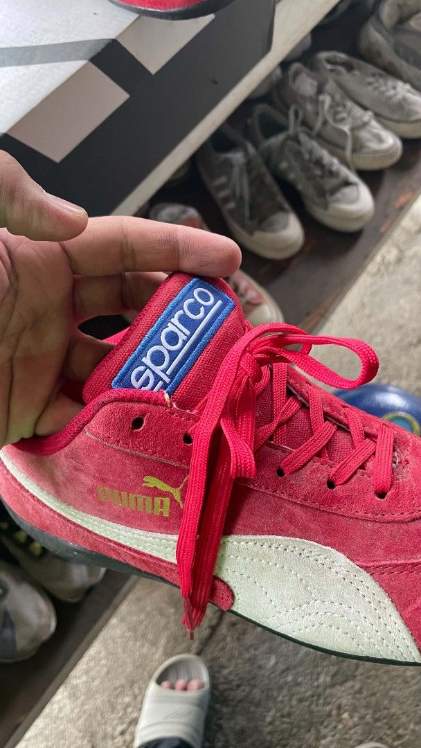 Puma Sparco Red Suede Speedcat Shoes (Category: Sneakers) located in Bayambang. Submitted by ducojanus904184 (Listing ID 1461322770, Image 1). Description: - Red Puma Sparco Speedcat shoes - Suede material with white accents - Lace-up closure - Ideal for casual wear or driving - Cool and stylish sneakers - Please check photos for detailed condition.