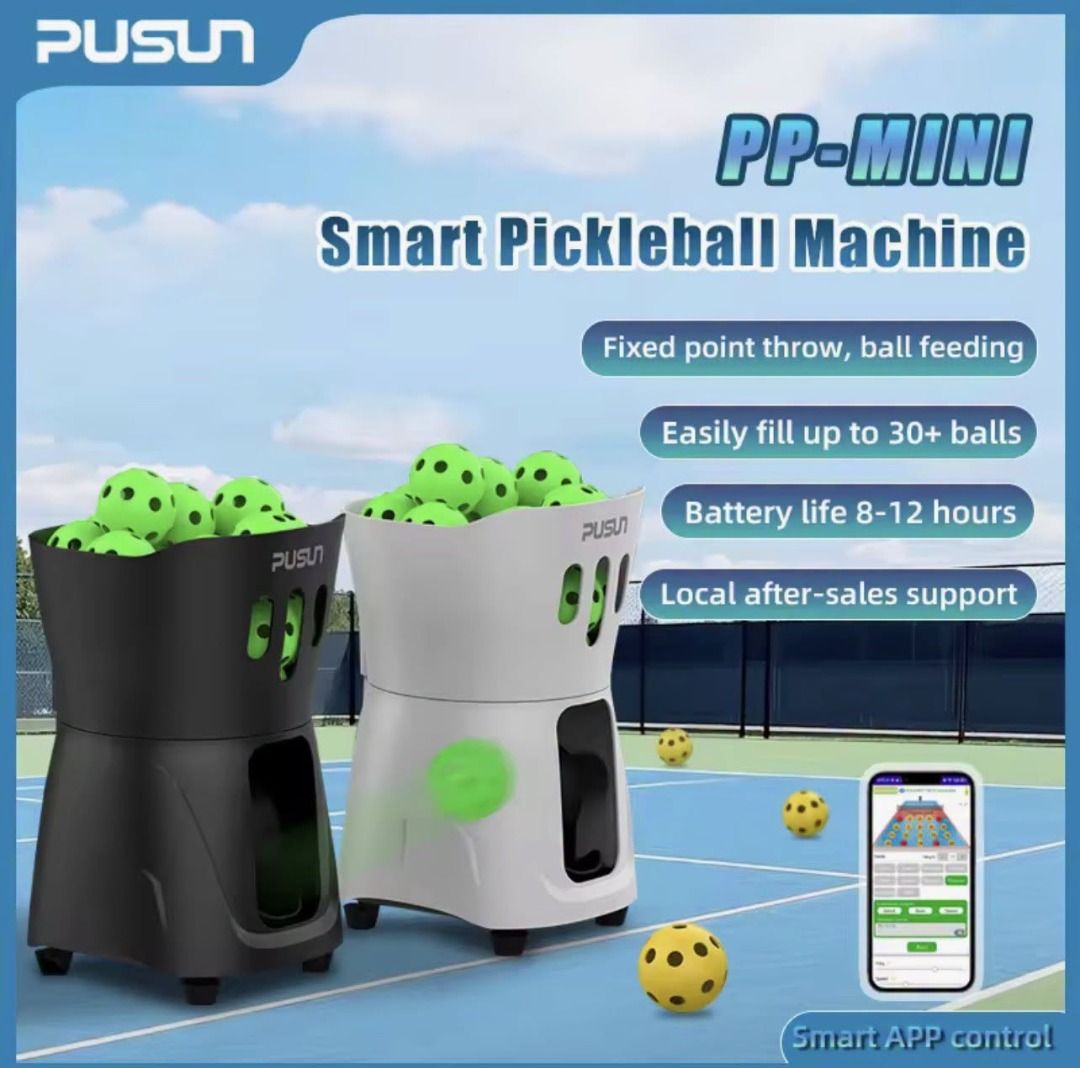 PUSUN PP-Mini Pro Black (Category: Racket and Ball Sports) located in Quezon City. Submitted by eybizness (Listing ID 1461120384, Image 1). Description: LIMITED STOCKS PUSUN PP-Mini Pro Black Automatic Pickleball Machine Remote and App control Can hold up to 50+ balls *pickleball not included 28,495 PHP MOP: Credit Card, bank transfer, QRPH, Gcash Shipping: LBC, Lalamove, or Grab Delivery fee is shouldered by the buyer. Pickup: Lagro, Quezon City