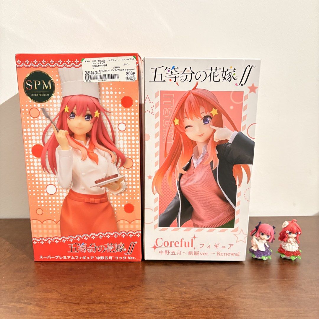 Quintessential Quintuplets Nakano Itsuki Figures Set (Category: Figurines & Statues) located in Makati City. Submitted by chumi.sells (Listing ID 1461214308, Image 1). Description: quintessential quintuplets nakano itsuki figures set - 1,200 - guaranteed authentic - bought from book-off kobe (aug 2025) - all like brand new condition - opened only to check if there are defects (none) ♡ kindly check pics for condi & inclusions ♡ wysiwyg | x sensi &