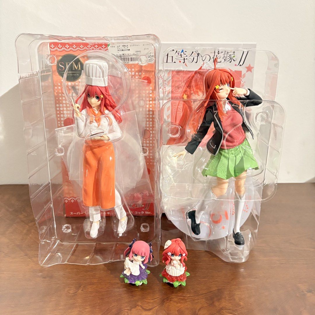 Quintessential Quintuplets Nakano Itsuki Figures Set (Category: Figurines & Statues) located in Makati City. Submitted by chumi.sells (Listing ID 1461214308, Image 2). Description: quintessential quintuplets nakano itsuki figures set - 1,200 - guaranteed authentic - bought from book-off kobe (aug 2025) - all like brand new condition - opened only to check if there are defects (none) ♡ kindly check pics for condi & inclusions ♡ wysiwyg | x sensi &