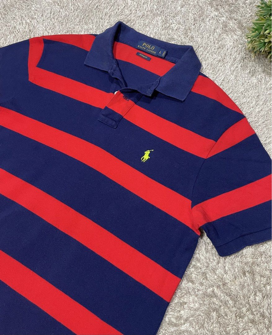 ralph lauren stripe poloshirt (Category: Tshirts & Polo Shirts ) located in Las Pinas. Submitted by moncaz2461827 (Listing ID 1461255586, Image 2). Description: Rl polo shirt stripe Size large on tag Dimes 21x30.5 Excellent to like new condition Color rate 9.9/10 No issue 💌.