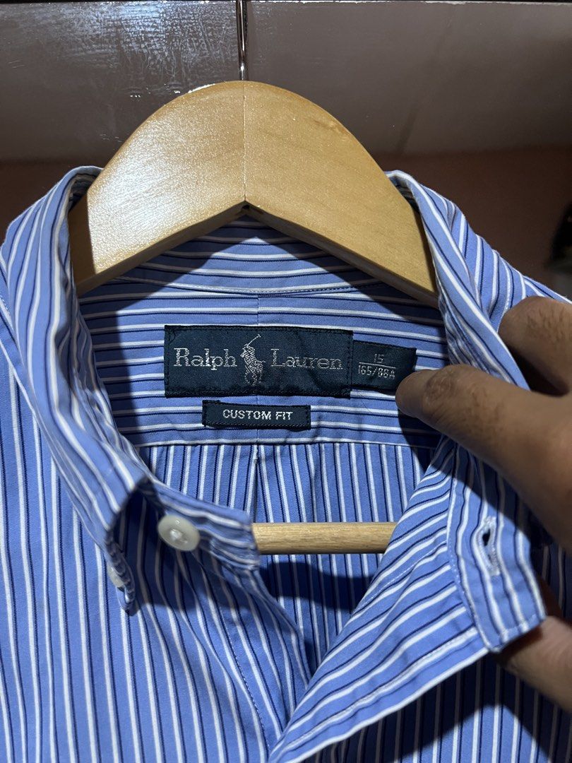 Ralph Lauren Striped Button Down Shirt (Category: Formal Shirts) located in Sibulan. Submitted by rustysbestpick (Listing ID 1461265649, Image 2). Description: Ralph Lauren Striped Button Down Shirt Authentic Excellent condition No issues or flaws Size 15 (fits medium) Dimes: 21x30 Sleeves: 26 Shoulder: 18 Washed & ready to wear 1599 Free Shipping Loc: Sibulan, Negros Oriental Visayas 6201.