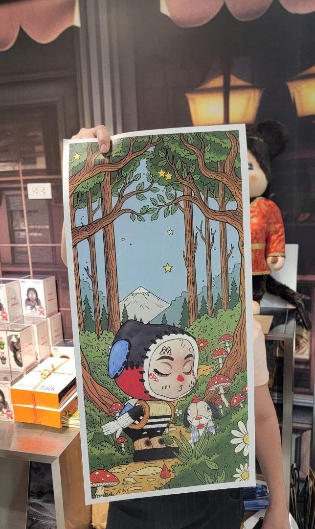 reen barrera posters (Category: Art & Prints) located in Manila. Submitted by sshiro29 (Listing ID 1461317648, Image 2). Description: - Art prints from the 18th Christmas Toys & Collectibles Fair. - Features a unique robot-like character with a bird on its head. - Also includes an art print of a bird character in a forest. - Ideal for collectors of unique art and toys. - Available for sale as a set or individually. - Message for more details..