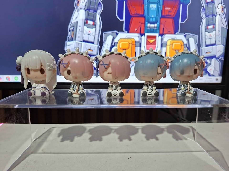 Re:Zero Ram Rem Emilia Chokonokko (Category: Figurines & Statues) located in Imus. Submitted by ToyBlazePH (Listing ID 1461282475, Image 1). Description: - Set of 5 Re:Zero figures - Includes Emilia, Ram, and Rem - Adorable chibi style - Ideal for anime fans and collectors - Perfect for display on shelves or desks.