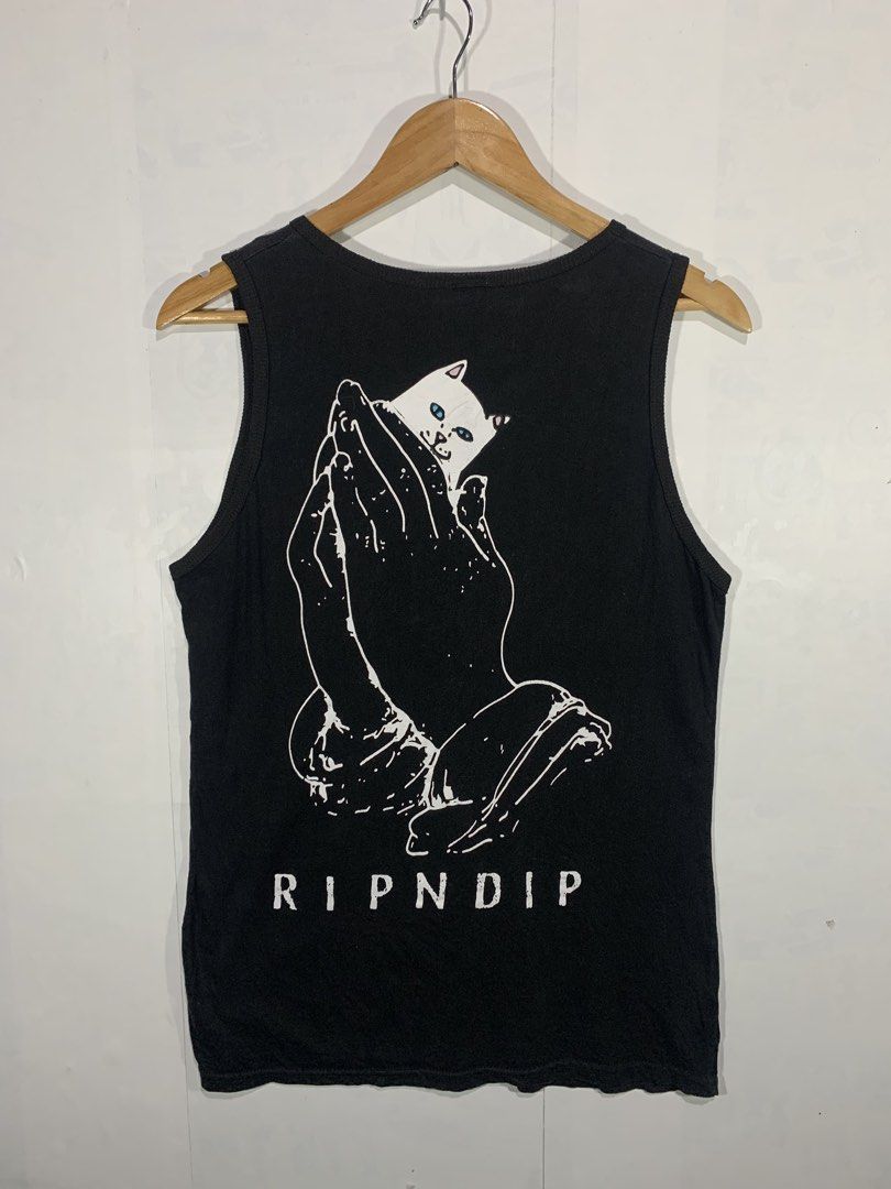Rip N Dip Praying Hand Tank top (Category: Tshirts & Polo Shirts ) located in Bongabong. Submitted by freshrelic (Listing ID 1461245982, Image 2). Description: Measurement: 19 x 27 Issue: minimal heairline on some letters.