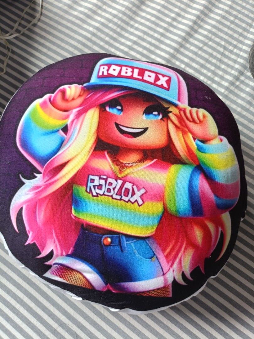Roblox Character Round Plush Pillow (Category: Plushies & Soft Toys) located in Muntinlupa City. Submitted by nkhernande06409 (Listing ID 1461276111, Image 2). Description: - 150 for both - Super cute Roblox pillow - Features a vibrant Roblox character design - Soft and round, perfect for cuddling - Great for decorating your room - Ideal gift for any Roblox fan.