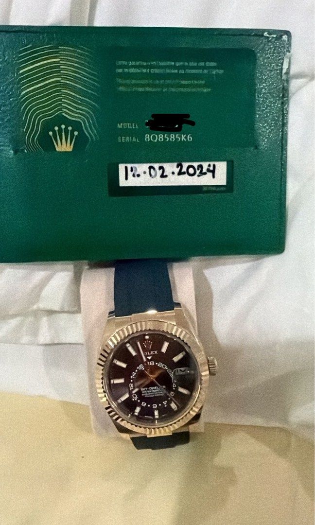 Rolex Sky Dweller Oysterflex Rose Gold Choco Dial (Category: Luxury Watches) located in Quezon City. Submitted by supremecarsmanila (Listing ID 1441321425, Image 3). Description: Rolex Sky Dweller Oysterflex Rose Gold Pls contact 0️⃣9️⃣0️⃣5️⃣3️⃣2️⃣6️⃣1️⃣8️⃣8️⃣8️⃣ Complete set 2024 year Chocolait Brown Dial Glory be to GOD 🙏🏼.