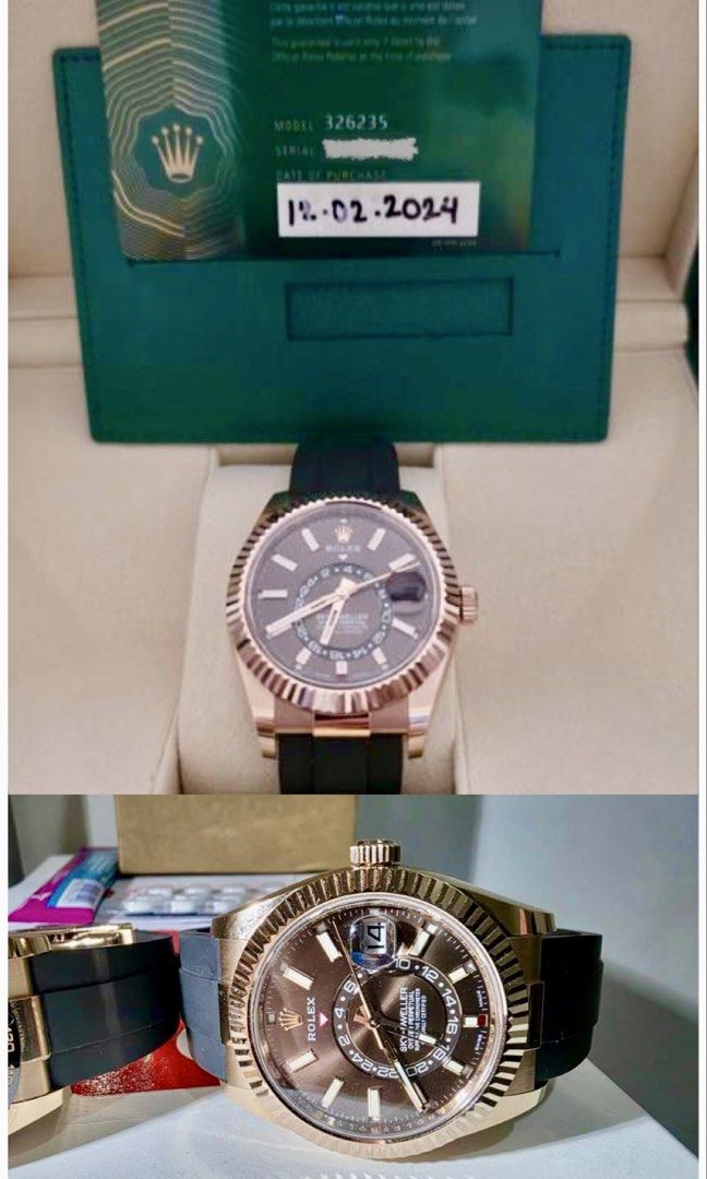Rolex Sky Dweller Oysterflex Rose Gold Choco Dial (Category: Luxury Watches) located in Quezon City. Submitted by supremecarsmanila (Listing ID 1441321425, Image 2). Description: Rolex Sky Dweller Oysterflex Rose Gold Pls contact 0️⃣9️⃣0️⃣5️⃣3️⃣2️⃣6️⃣1️⃣8️⃣8️⃣8️⃣ Complete set 2024 year Chocolait Brown Dial Glory be to GOD 🙏🏼.