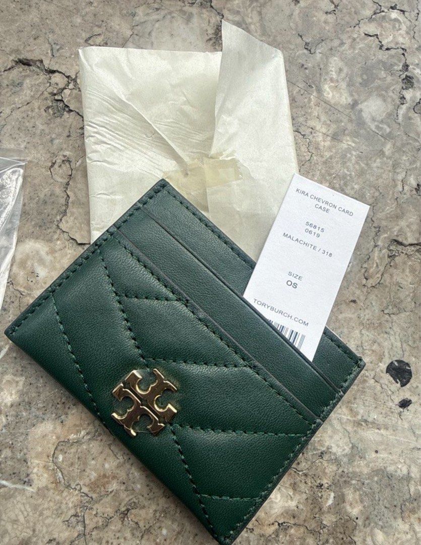 RUSH TORY BURCH KIRA CHEVRON CARD CASE (Category: Wallets & Card holders) located in Roxas City. Submitted by uzi99 (Listing ID 1461129950, Image 1). Description: Will only entertain sure buyers :) Free shipping for legit buyers - Tory Burch Kira Chevron Card Case - Color: Malachite - Material: Genuine Leather - Design: Chevron quilting with signature logo hardware - Features: Ample card slots.