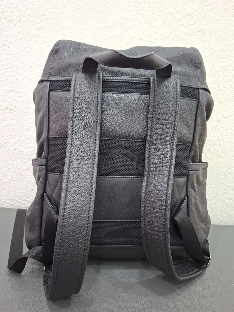 Sacoor Brothers Leather Backpack (Category: Backpacks) located in Baguio. Submitted by almostarriane (Listing ID 1461165966, Image 2). Description: - Sacoor Brothers black leather backpack - Made with 100% genuine leather - 100% polyester lining - Secure drawstring closure under flap with buckle straps - Features multiple internal pockets for organization - Ideal for everyday use or travel adventures.