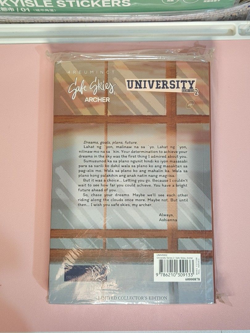 Safe Skies, Archer University Series 2 (Category: Storybooks) located in Manila. Submitted by chamcham1234 (Listing ID 1461123998, Image 2). Description: - Safe Skies, Archer University Series Book 2 - Like new, covered for protection - Ideal addition to your collection - price negotiable - from personal collection.